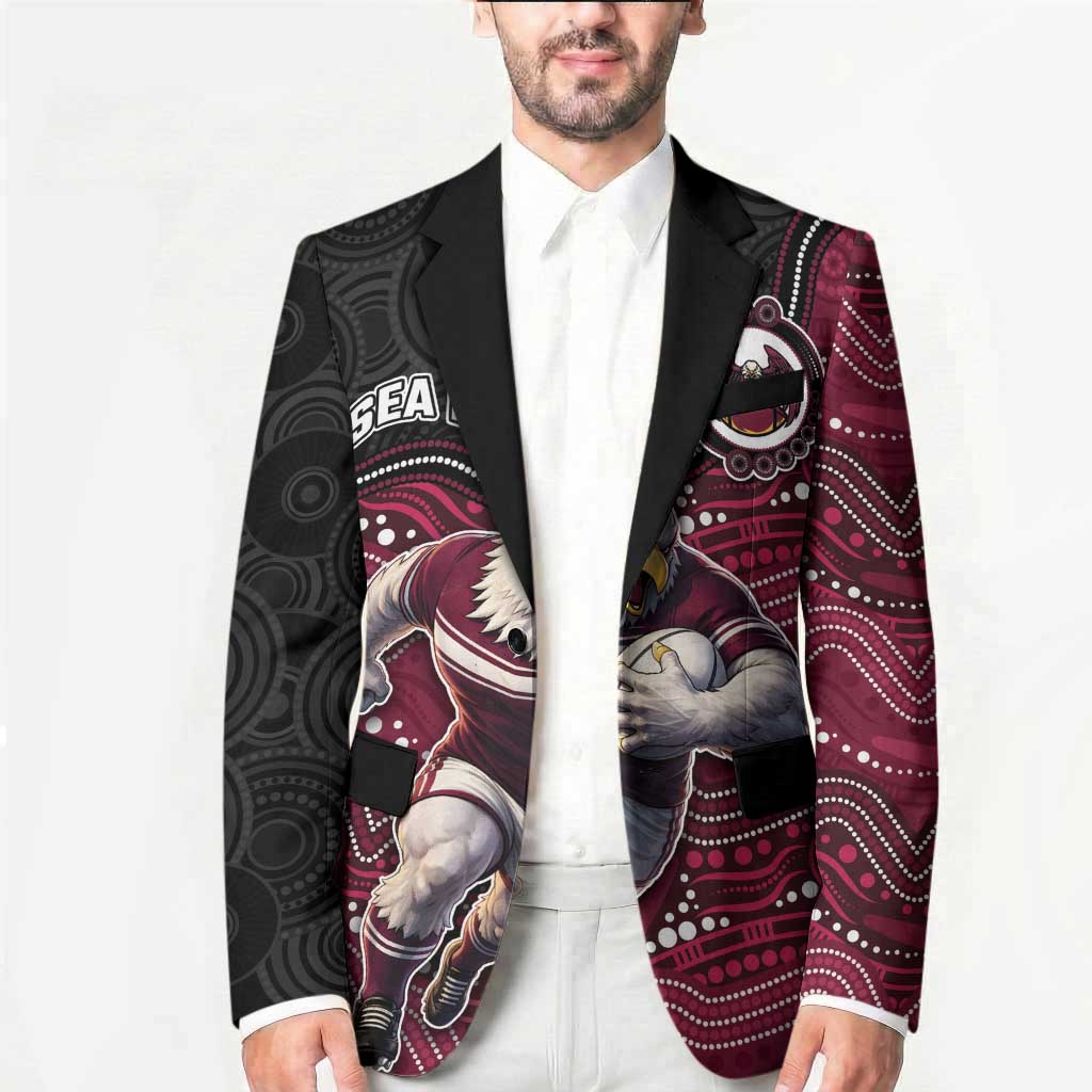 Custom Sea Eagles Blazer Bird Mascot With Aboriginal Indigenous
