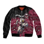 Custom Sea Eagles Bomber Jacket Bird Mascot With Aboriginal Indigenous