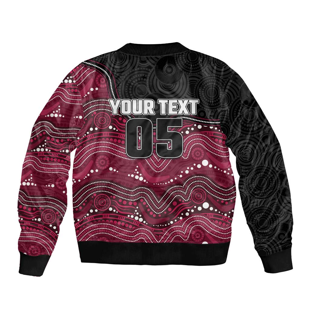 Custom Sea Eagles Bomber Jacket Bird Mascot With Aboriginal Indigenous