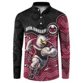 Custom Sea Eagles Button Sweatshirt Bird Mascot With Aboriginal Indigenous