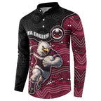 Custom Sea Eagles Button Sweatshirt Bird Mascot With Aboriginal Indigenous