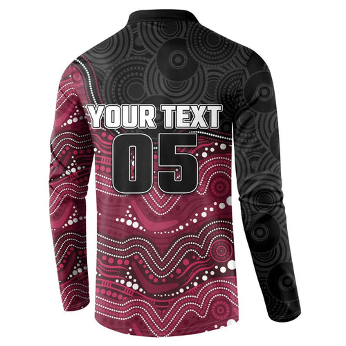 Custom Sea Eagles Button Sweatshirt Bird Mascot With Aboriginal Indigenous