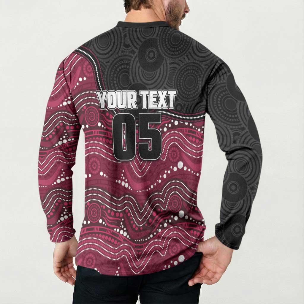 Custom Sea Eagles Button Sweatshirt Bird Mascot With Aboriginal Indigenous