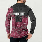 Custom Sea Eagles Button Sweatshirt Bird Mascot With Aboriginal Indigenous