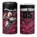 Custom Sea Eagles 4 in 1 Can Cooler Tumbler Bird Mascot With Aboriginal Indigenous