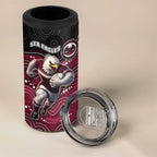 Custom Sea Eagles 4 in 1 Can Cooler Tumbler Bird Mascot With Aboriginal Indigenous