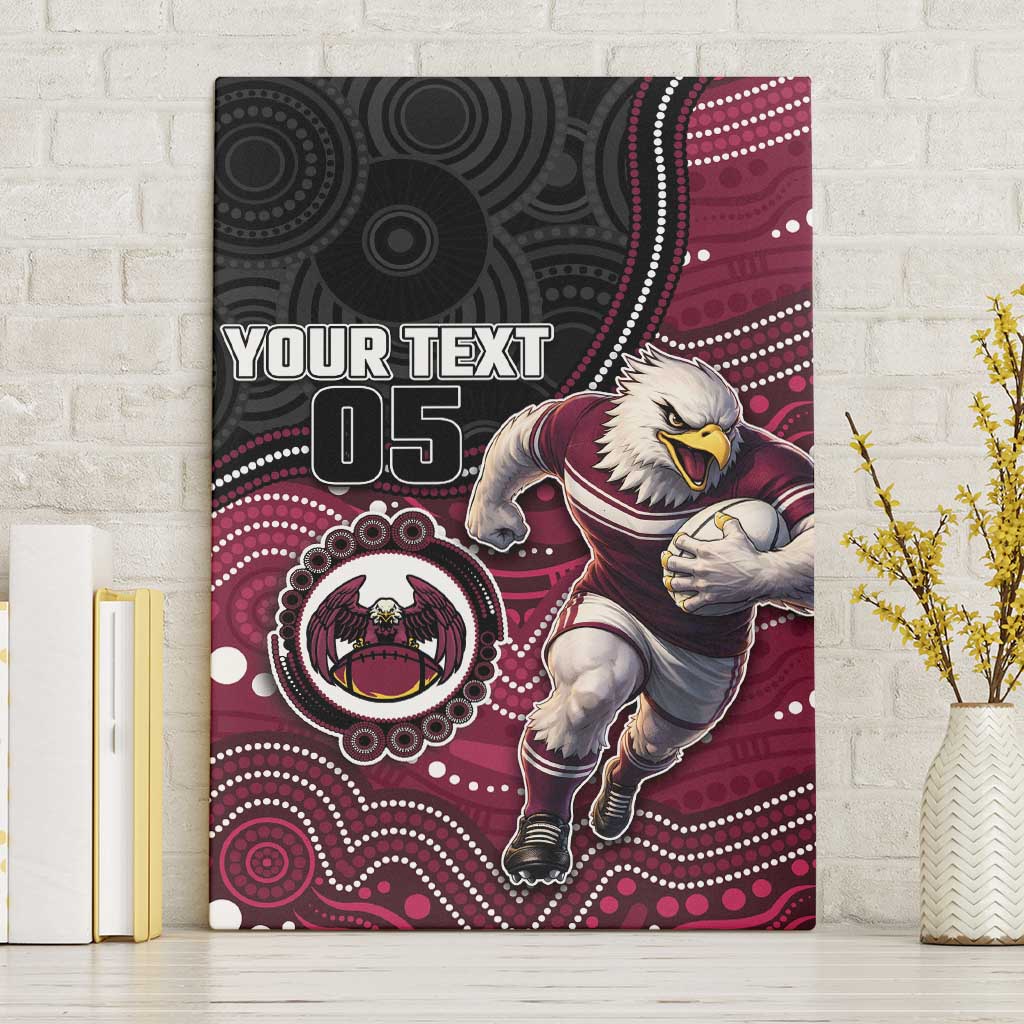 Custom Sea Eagles Canvas Wall Art Bird Mascot With Aboriginal Indigenous