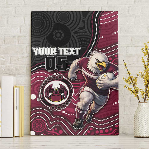 Custom Sea Eagles Canvas Wall Art Bird Mascot With Aboriginal Indigenous