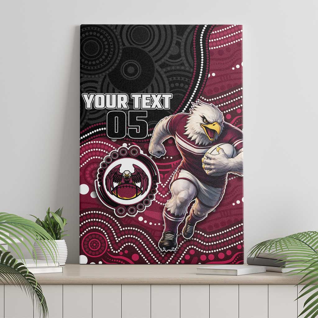 Custom Sea Eagles Canvas Wall Art Bird Mascot With Aboriginal Indigenous