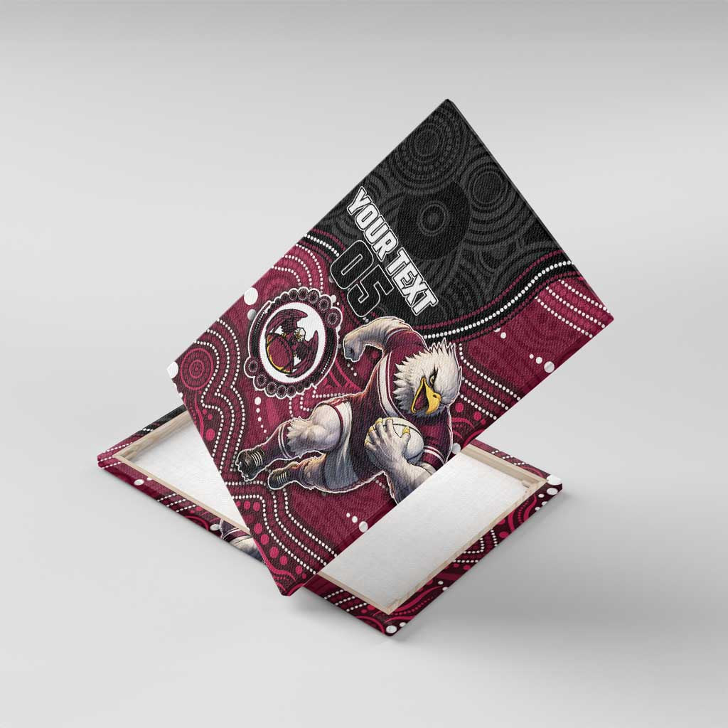 Custom Sea Eagles Canvas Wall Art Bird Mascot With Aboriginal Indigenous
