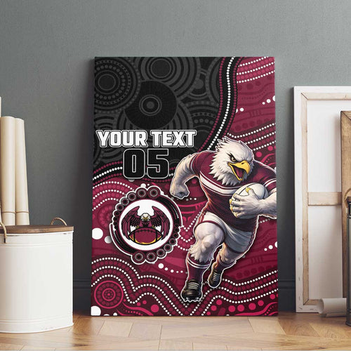 Custom Sea Eagles Canvas Wall Art Bird Mascot With Aboriginal Indigenous