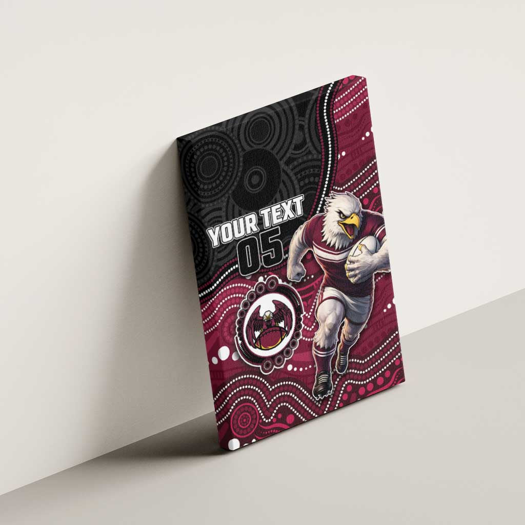 Custom Sea Eagles Canvas Wall Art Bird Mascot With Aboriginal Indigenous