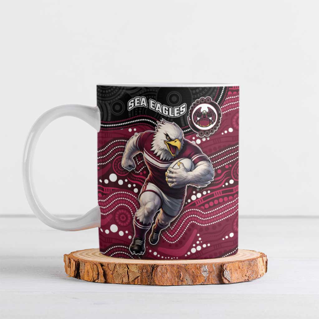 Custom Sea Eagles Ceramic Mug Bird Mascot With Aboriginal Indigenous