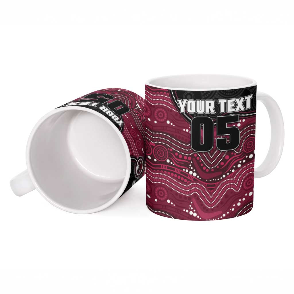 Custom Sea Eagles Ceramic Mug Bird Mascot With Aboriginal Indigenous