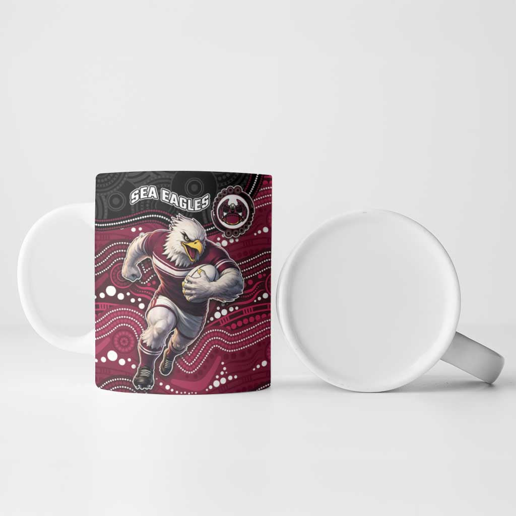 Custom Sea Eagles Ceramic Mug Bird Mascot With Aboriginal Indigenous
