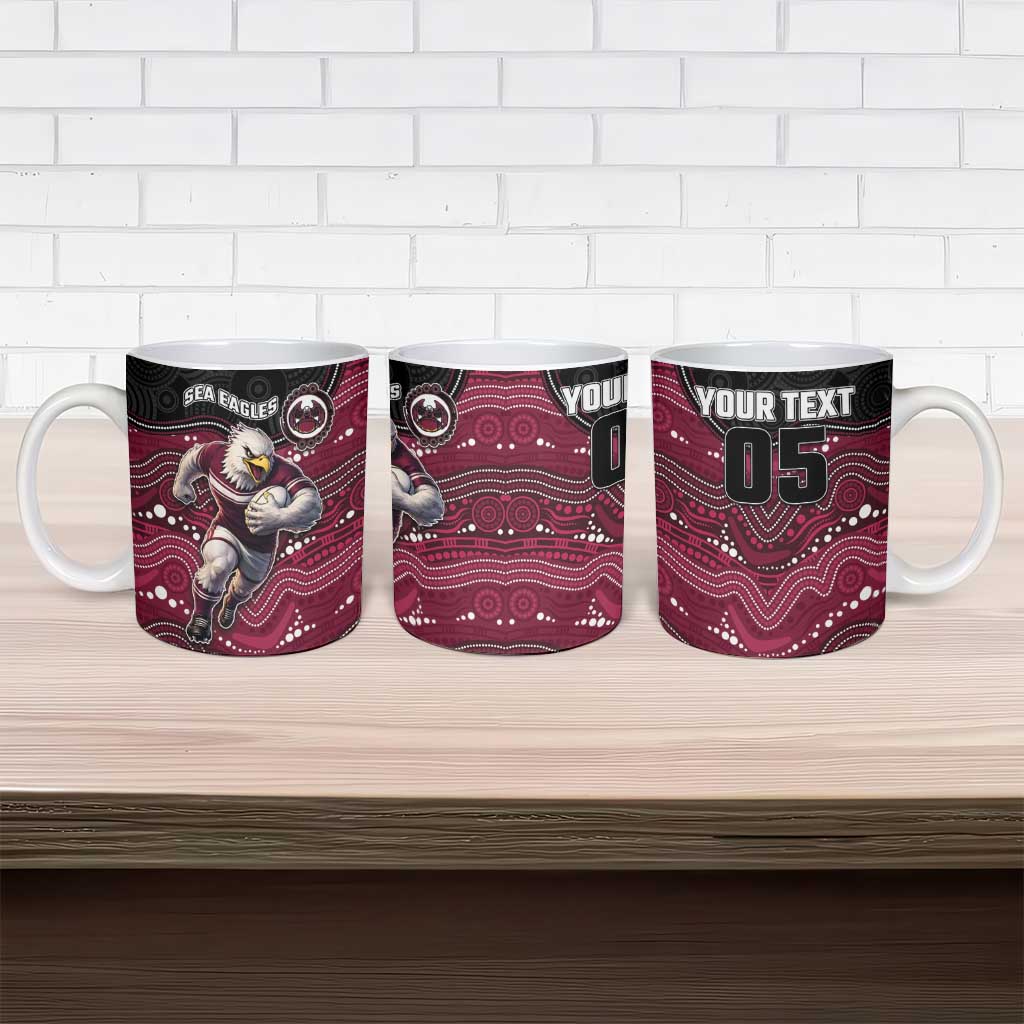 Custom Sea Eagles Ceramic Mug Bird Mascot With Aboriginal Indigenous
