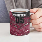 Custom Sea Eagles Ceramic Mug Bird Mascot With Aboriginal Indigenous
