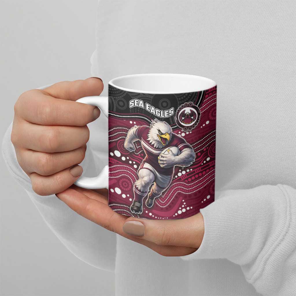 Custom Sea Eagles Ceramic Mug Bird Mascot With Aboriginal Indigenous