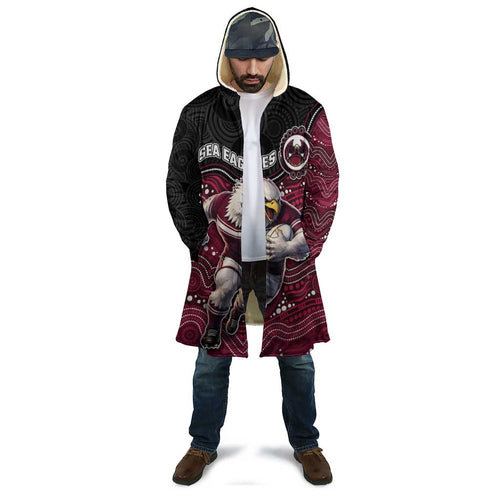 Custom Sea Eagles Cloak Bird Mascot With Aboriginal Indigenous