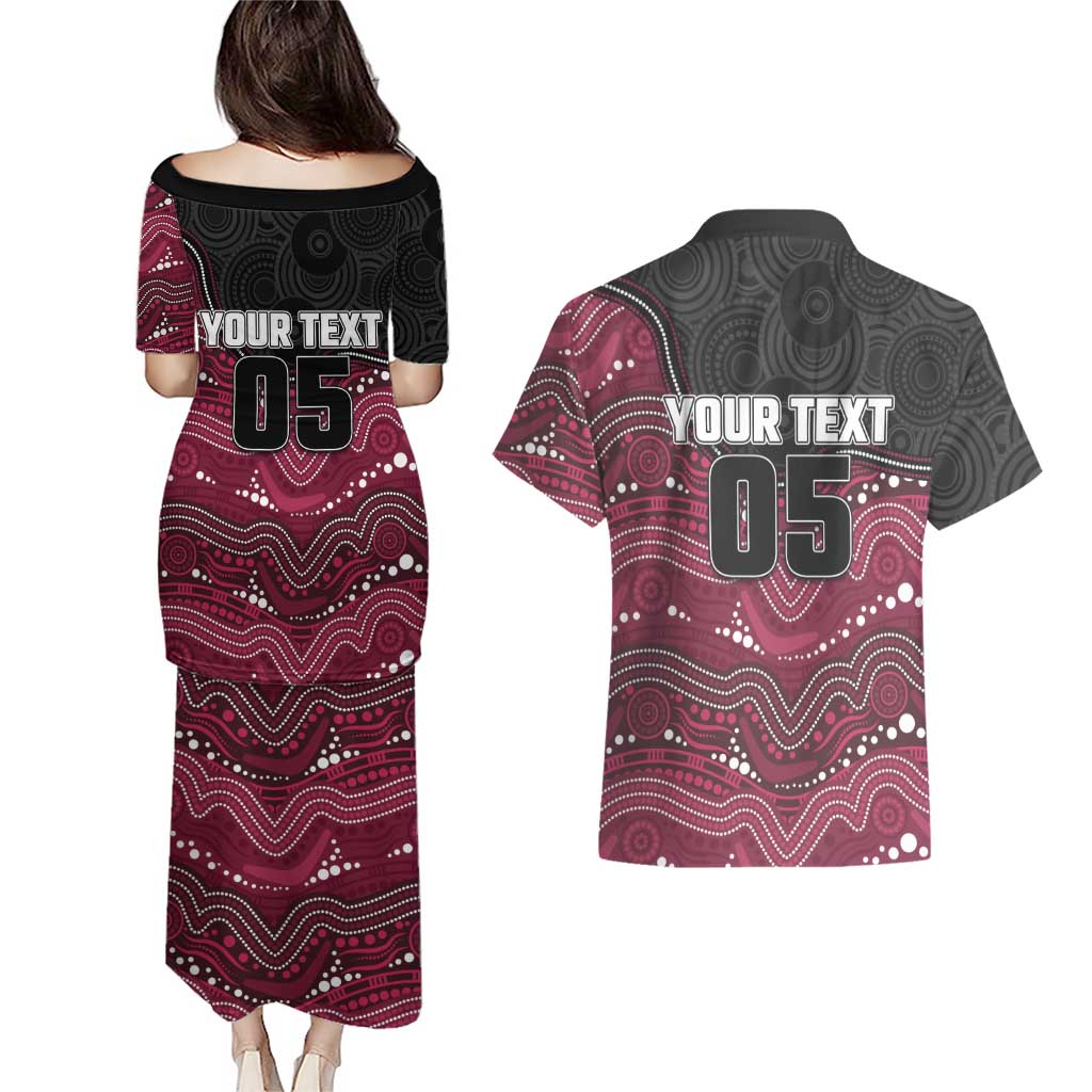 Custom Sea Eagles Couples Matching Puletasi and Hawaiian Shirt Bird Mascot With Aboriginal Indigenous