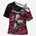 Custom Sea Eagles Cross Shoulder Shirt Bird Mascot With Aboriginal Indigenous