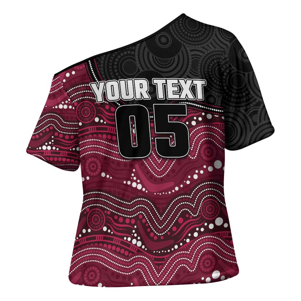 Custom Sea Eagles Cross Shoulder Shirt Bird Mascot With Aboriginal Indigenous