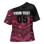 Custom Sea Eagles Cross Shoulder Shirt Bird Mascot With Aboriginal Indigenous