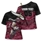Custom Sea Eagles Cross Shoulder Shirt Bird Mascot With Aboriginal Indigenous