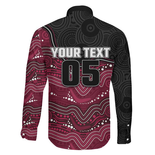Custom Sea Eagles Family Matching Long Sleeve Bodycon Dress and Hawaiian Shirt Bird Mascot With Aboriginal Indigenous