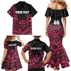Custom Sea Eagles Family Matching Mermaid Dress and Hawaiian Shirt Bird Mascot With Aboriginal Indigenous