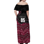 Custom Sea Eagles Family Matching Off Shoulder Maxi Dress and Hawaiian Shirt Bird Mascot With Aboriginal Indigenous