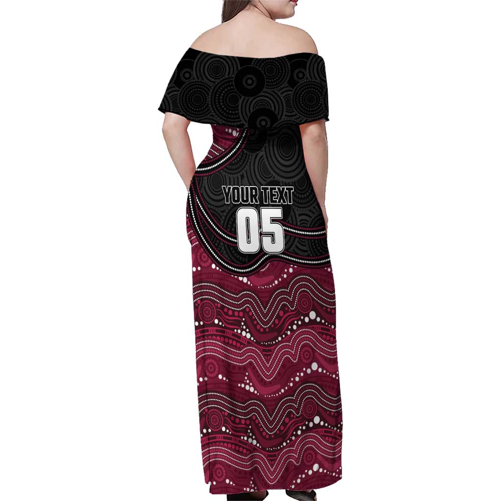 Custom Sea Eagles Family Matching Off Shoulder Maxi Dress and Hawaiian Shirt Bird Mascot With Aboriginal Indigenous