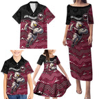 Custom Sea Eagles Family Matching Puletasi and Hawaiian Shirt Bird Mascot With Aboriginal Indigenous