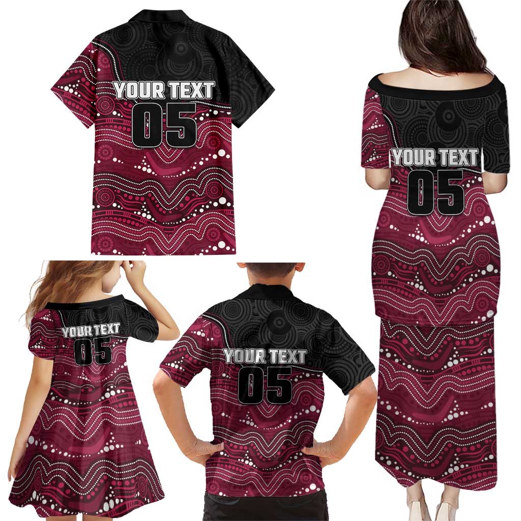 Custom Sea Eagles Family Matching Puletasi and Hawaiian Shirt Bird Mascot With Aboriginal Indigenous