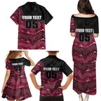 Custom Sea Eagles Family Matching Puletasi and Hawaiian Shirt Bird Mascot With Aboriginal Indigenous