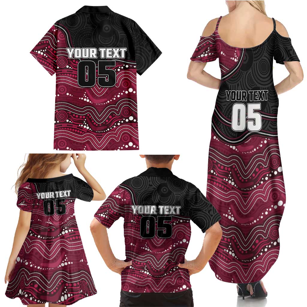 Custom Sea Eagles Family Matching Summer Maxi Dress and Hawaiian Shirt Bird Mascot With Aboriginal Indigenous