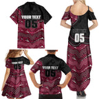 Custom Sea Eagles Family Matching Summer Maxi Dress and Hawaiian Shirt Bird Mascot With Aboriginal Indigenous