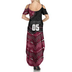 Custom Sea Eagles Family Matching Summer Maxi Dress and Hawaiian Shirt Bird Mascot With Aboriginal Indigenous