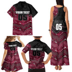 Custom Sea Eagles Family Matching Tank Maxi Dress and Hawaiian Shirt Bird Mascot With Aboriginal Indigenous
