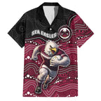 Custom Sea Eagles Family Matching Tank Maxi Dress and Hawaiian Shirt Bird Mascot With Aboriginal Indigenous