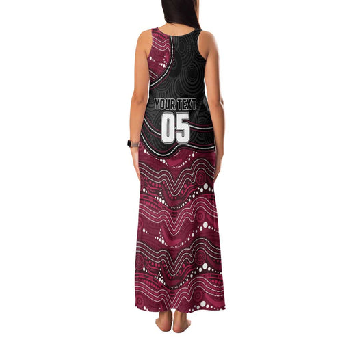 Custom Sea Eagles Family Matching Tank Maxi Dress and Hawaiian Shirt Bird Mascot With Aboriginal Indigenous