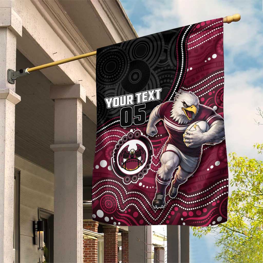 Custom Sea Eagles Garden Flag Bird Mascot With Aboriginal Indigenous