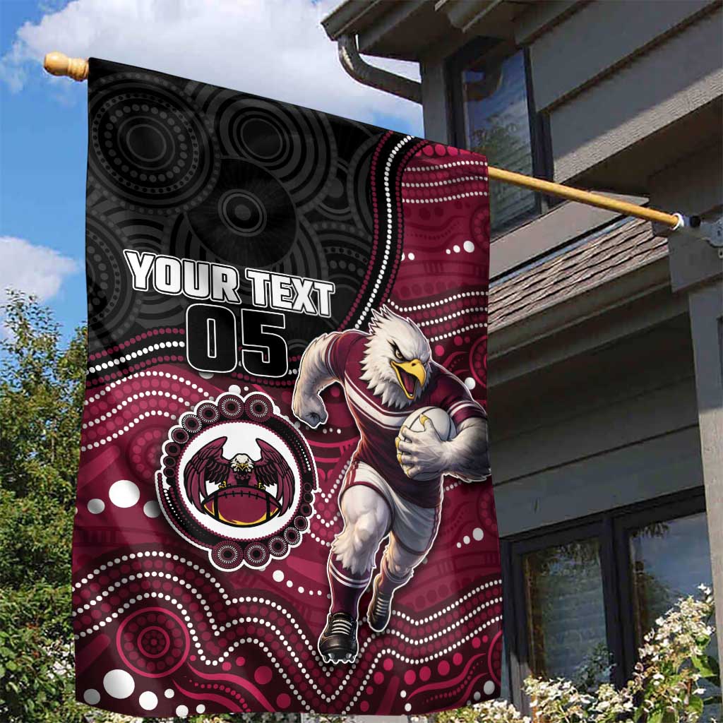 Custom Sea Eagles Garden Flag Bird Mascot With Aboriginal Indigenous