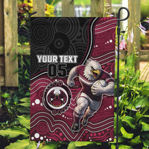 Custom Sea Eagles Garden Flag Bird Mascot With Aboriginal Indigenous