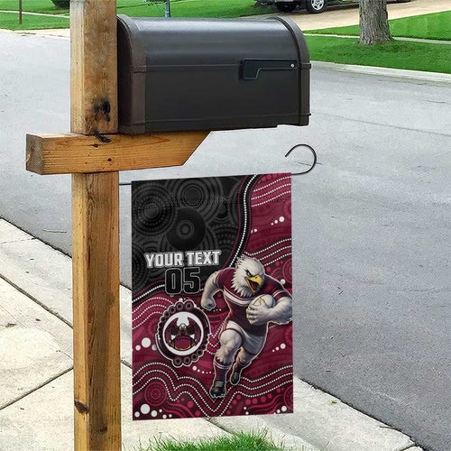 Custom Sea Eagles Garden Flag Bird Mascot With Aboriginal Indigenous