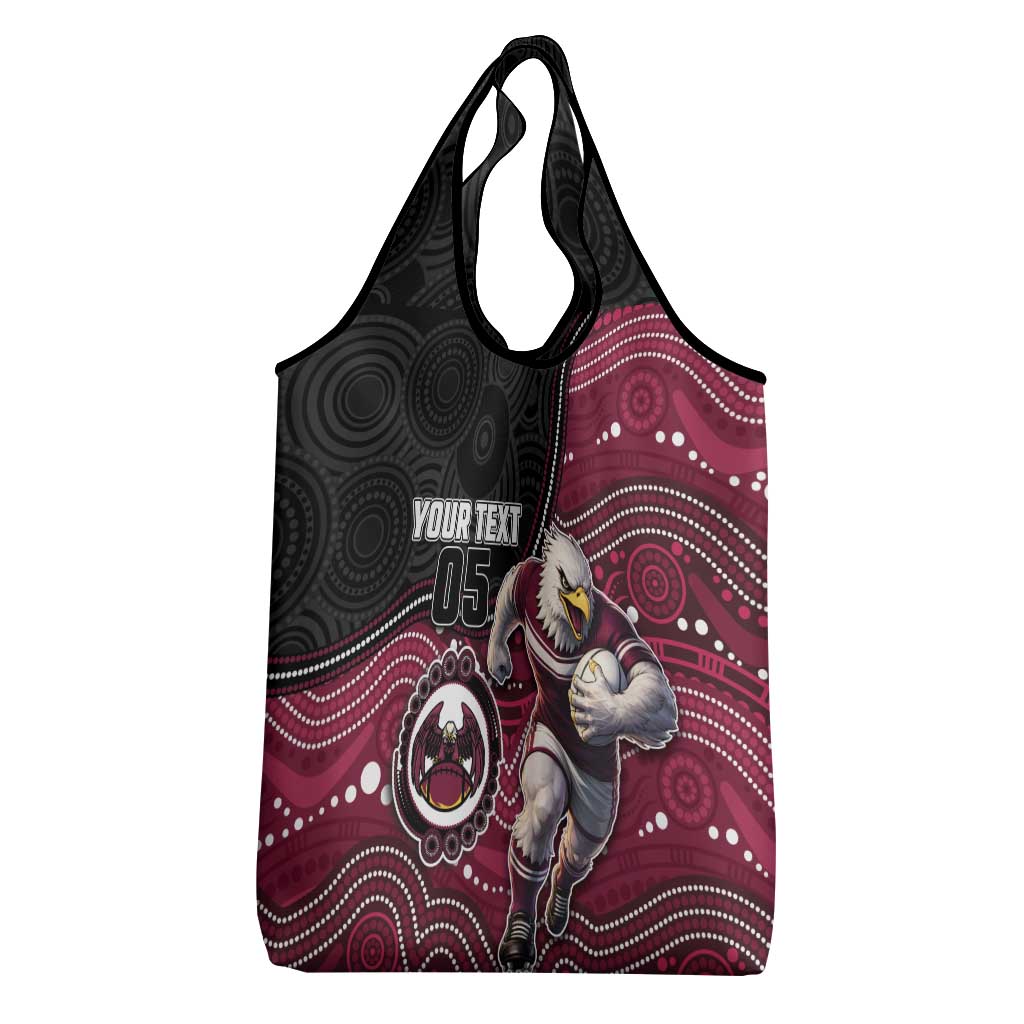 Custom Sea Eagles Grocery Bag Bird Mascot With Aboriginal Indigenous