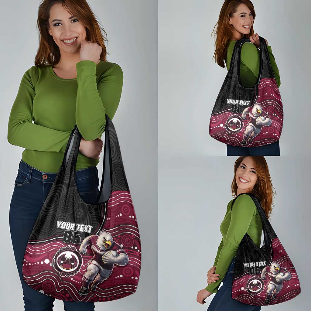 Custom Sea Eagles Grocery Bag Bird Mascot With Aboriginal Indigenous