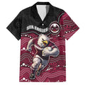 Custom Sea Eagles Hawaiian Shirt Bird Mascot With Aboriginal Indigenous
