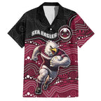 Custom Sea Eagles Hawaiian Shirt Bird Mascot With Aboriginal Indigenous