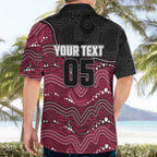 Custom Sea Eagles Hawaiian Shirt Bird Mascot With Aboriginal Indigenous
